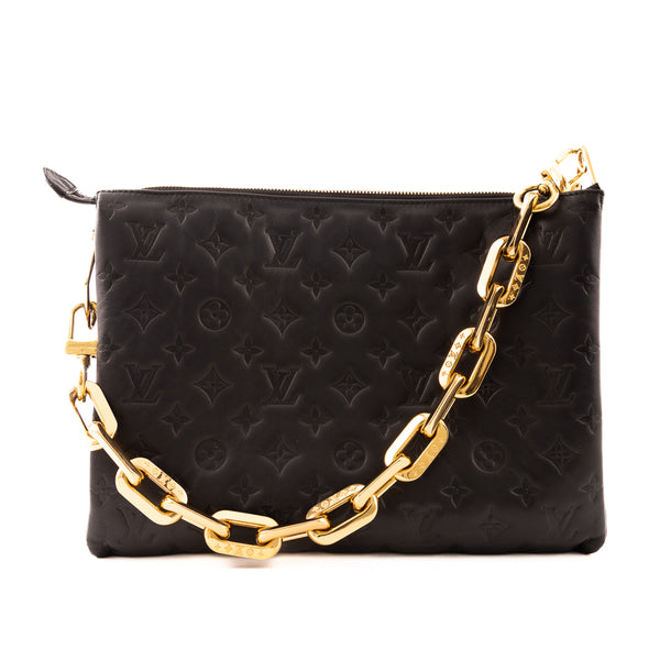 Pre-Owned Louis Vuitton Monogram Embossed Puffy Lambskin Coussin MM