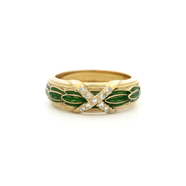Pre-Owned Enamel and Diamond Band