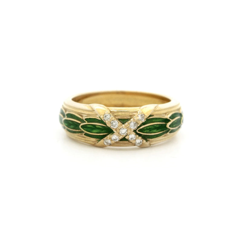 Pre-Owned Enamel and Diamond Band