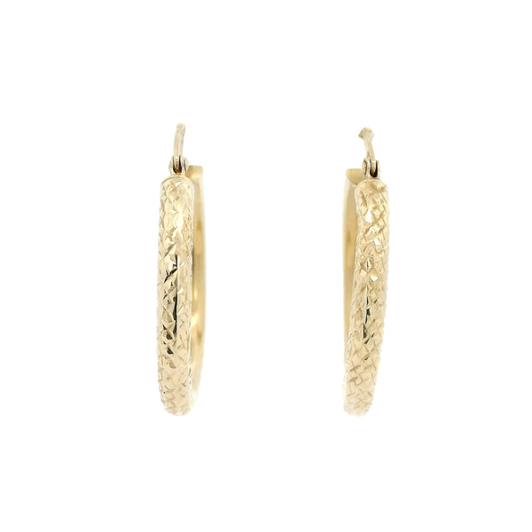 Pre-Owned Diamond Cut Hoop Earrings
