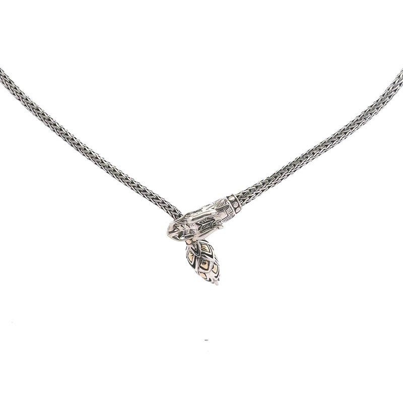 Pre-Owned John Hardy Adjustment Naga Lariat Two Tone Necklace
