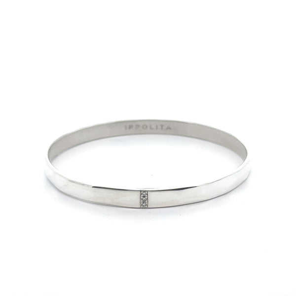 Pre-Owned Ippolita Diamond Station Bangle Bracelet
