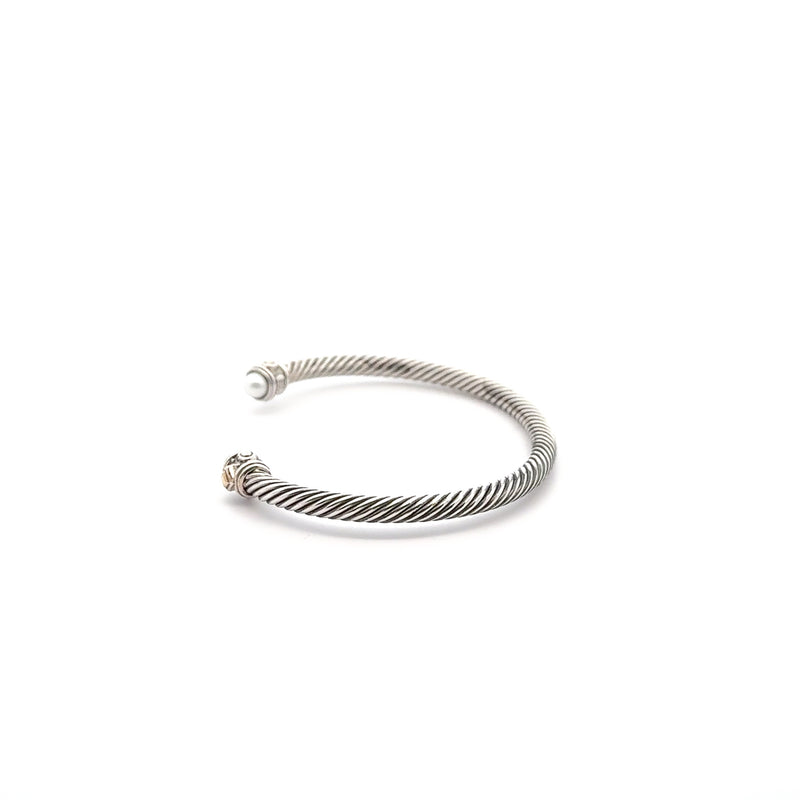 Pre-Owned David Yurman Pearl Two Tone Cuff Bracelet