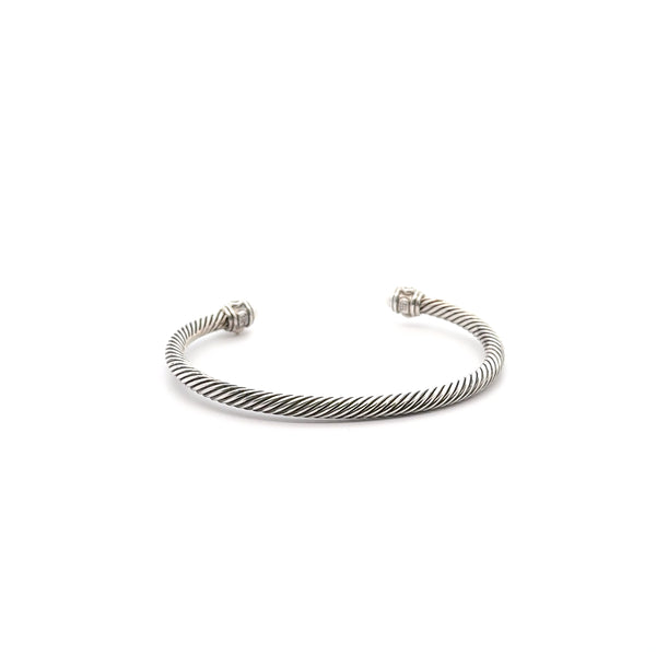 Pre-Owned David Yurman Pearl Two Tone Cuff Bracelet