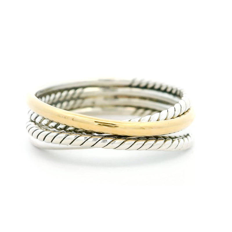 Pre-Owned David Yurman Two Tone Crossover Ring