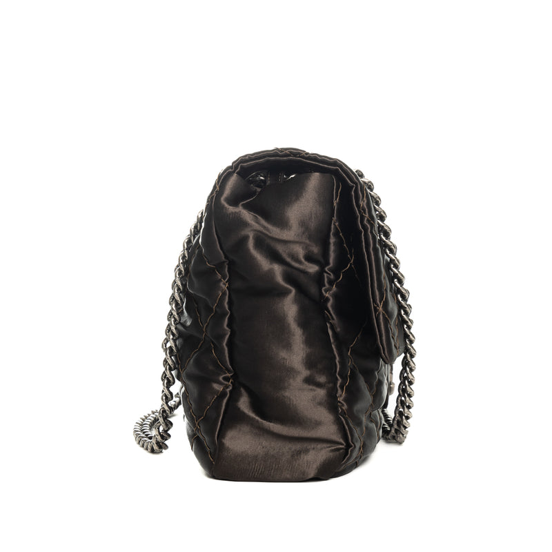 Pre-Owned Chanel XL CC Quilted Satin Single Flap