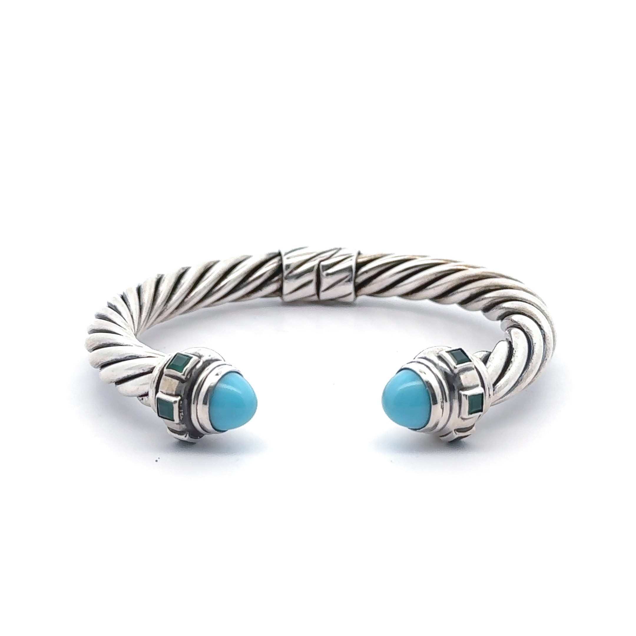Pre-Owned David Yurman Turquoise Renaissance Hinged Bracelet