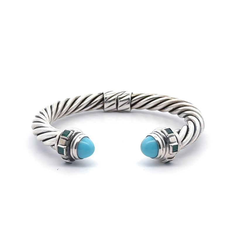Pre-Owned David Yurman Turquoise Renaissance Hinged Bracelet