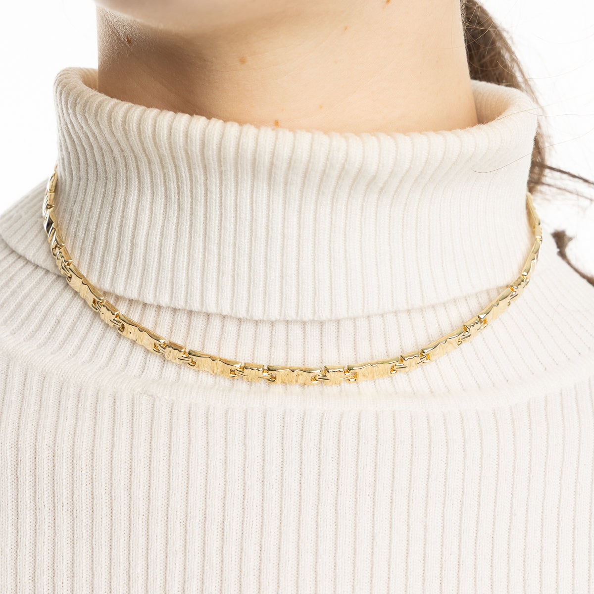 Pre-Owned Geometric Link Necklace