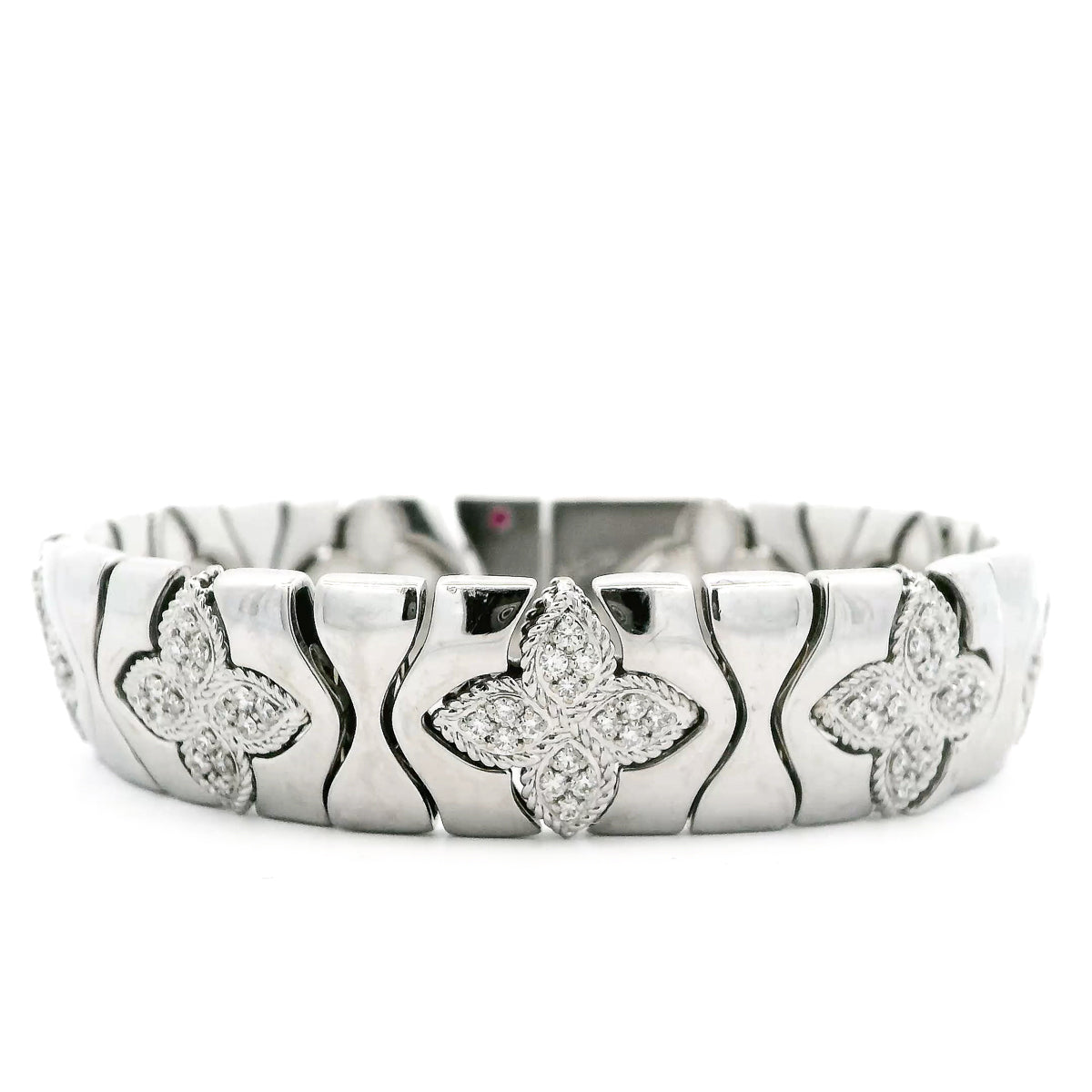 Pre-Owned Roberto Coin Diamond Royal Princess Flower Bracelet