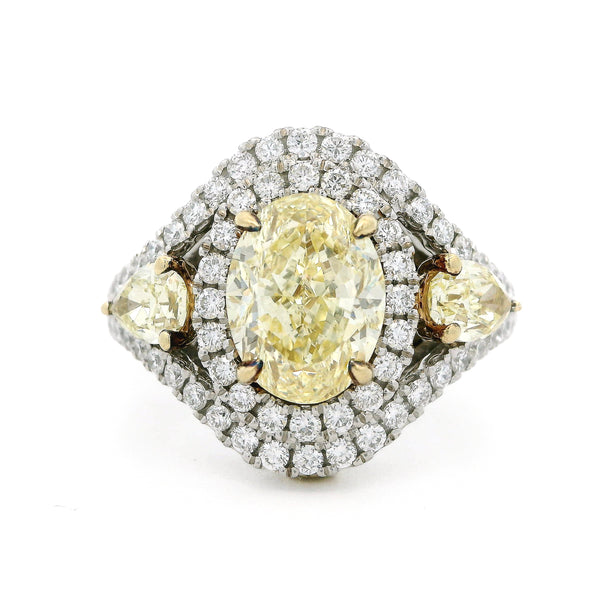 Pre-Owned Charles Krypell Yellow and White Diamond Ring