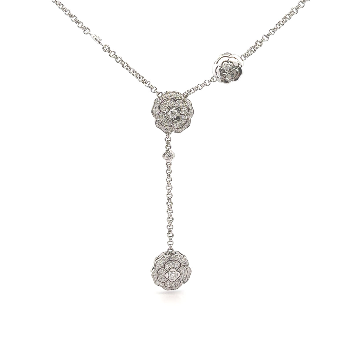 Pre-Owned Chanel Diamond Les Infinis De Camelia Transformable Long Necklace