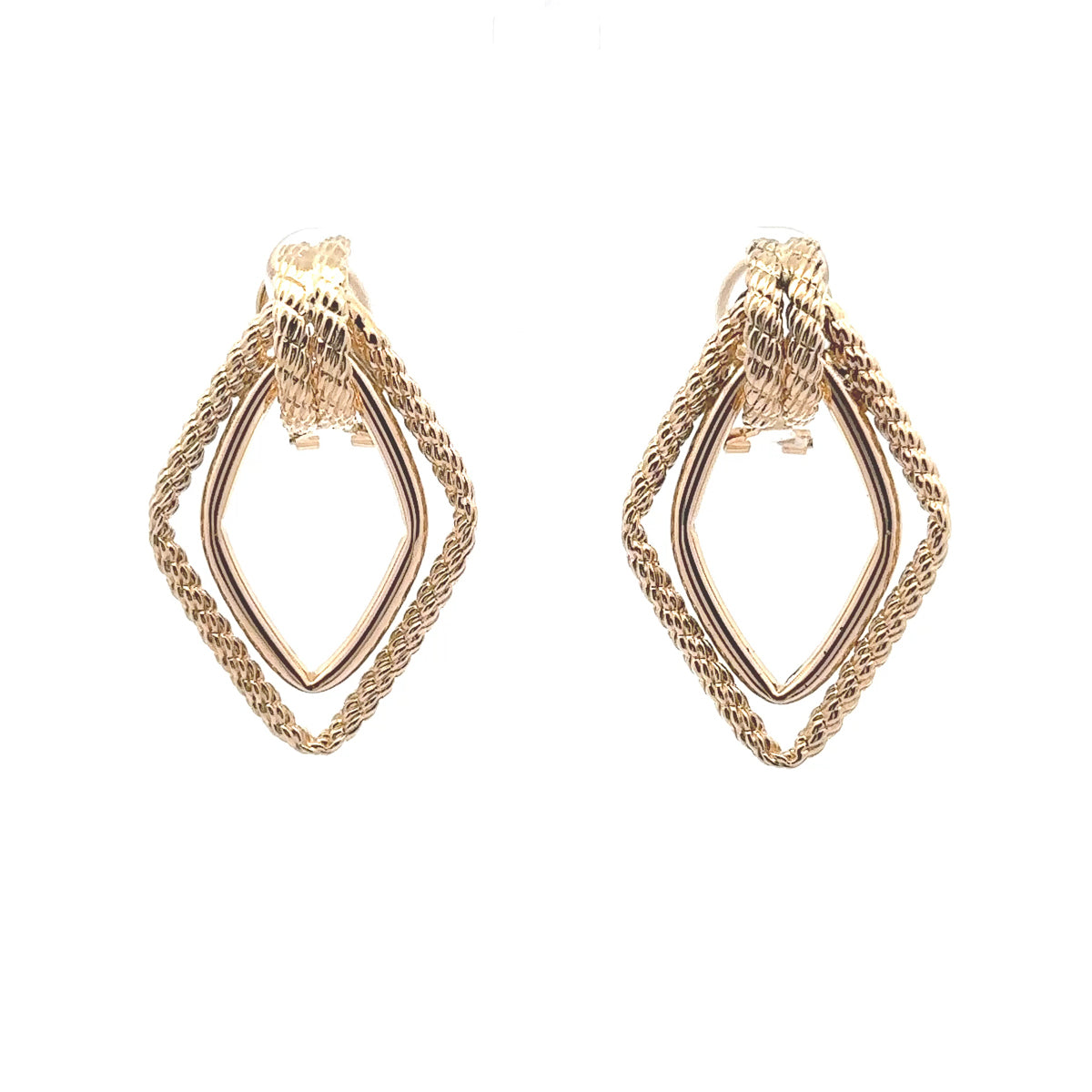 Pre-Owned Double Rhombus Earrings