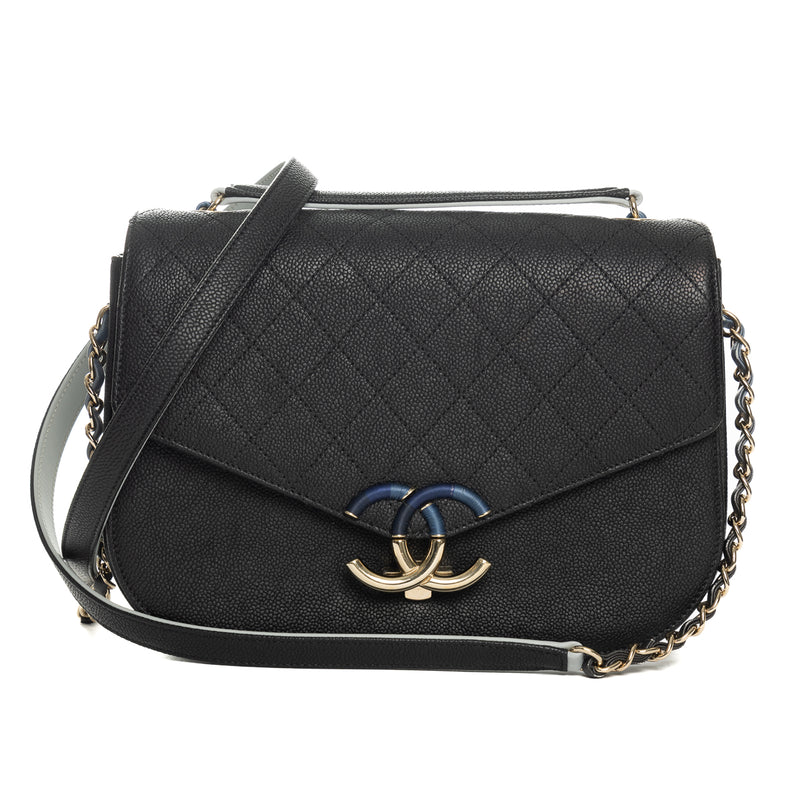 Pre-Owned Chanel Paris-Cuba Thread Around Medium Top Handle Flap Bag