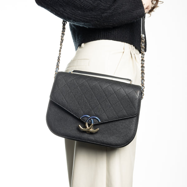 Pre-Owned Chanel Paris-Cuba Thread Around Medium Top Handle Flap Bag