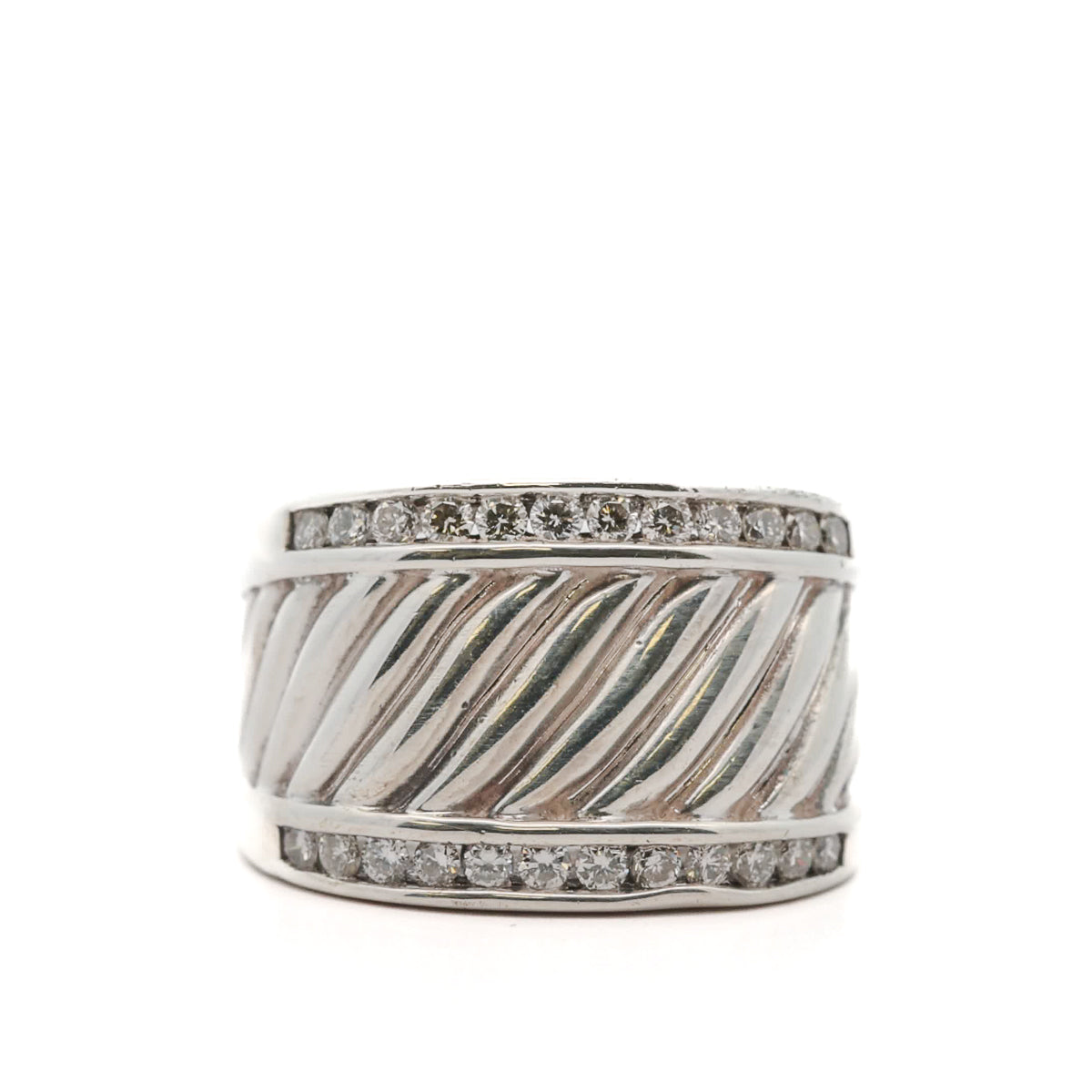 Pre-Owned David Yurman Diamond Sculped Cigar Band