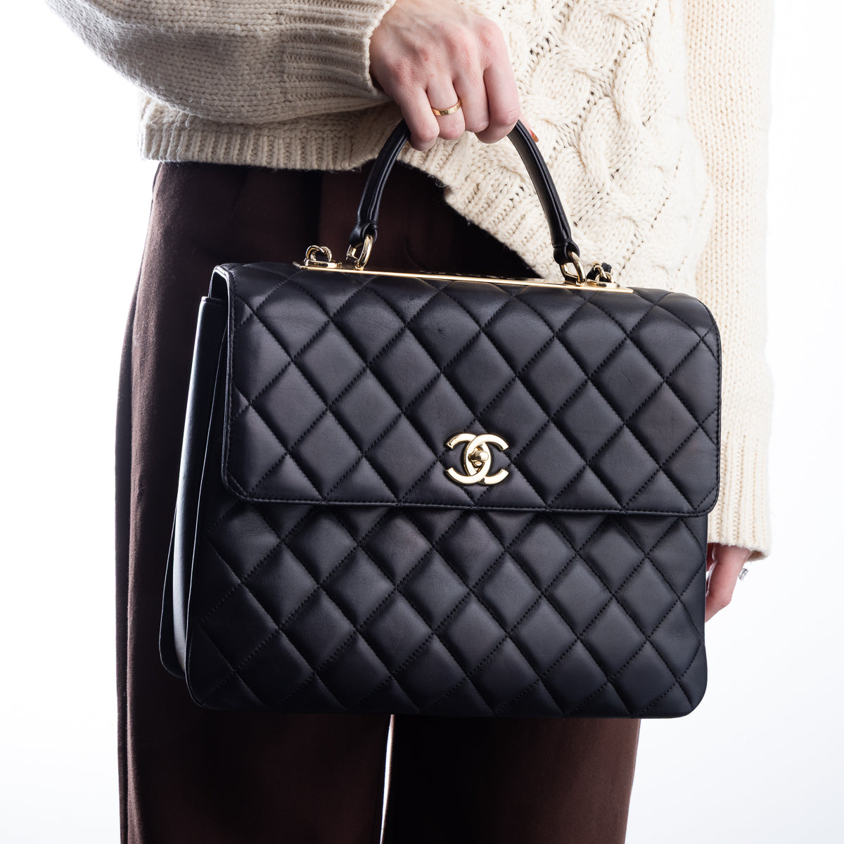 Pre-Owned Chanel Large Trendy CC Top Handle Flap