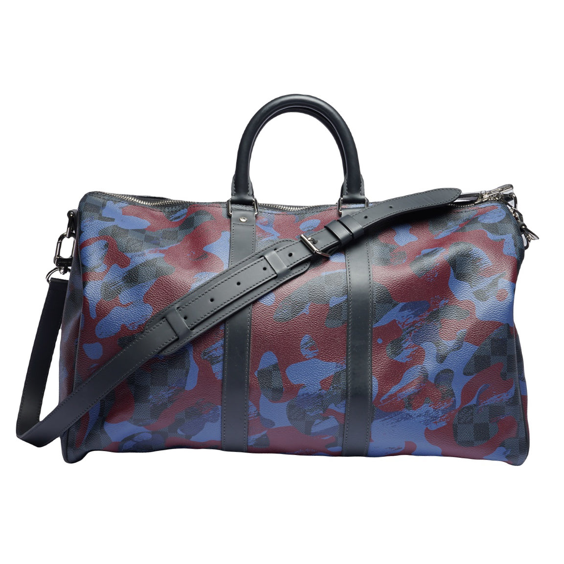 Pre-Owned Louis Vuitton Damier Cobalt Camouflage Keepall Bandouliere 45