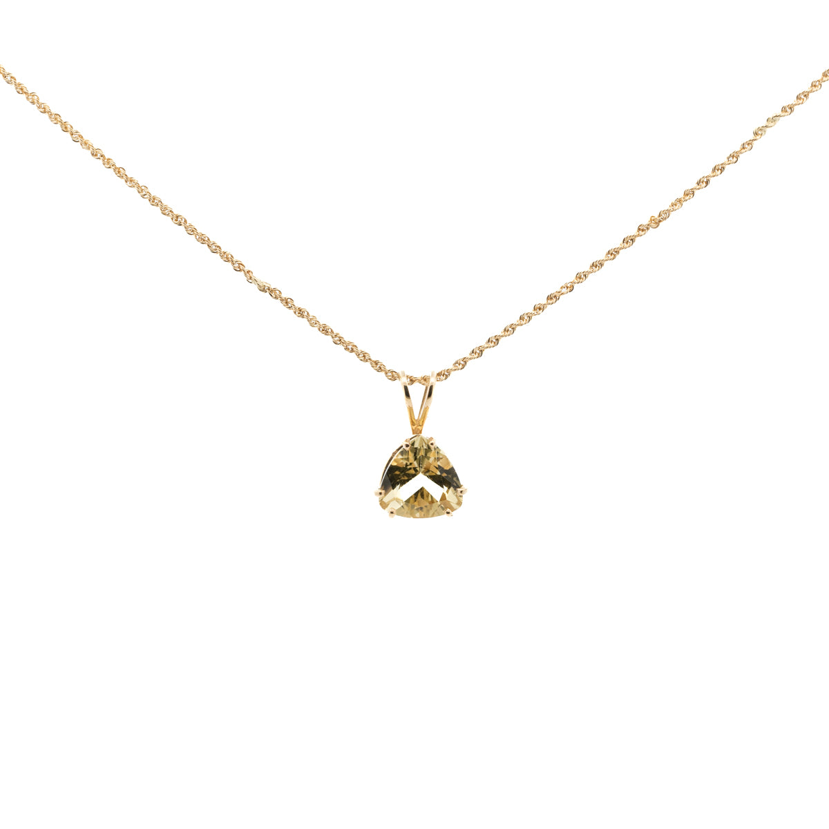 Pre-Owned Yellow Quartz Pendant Necklace