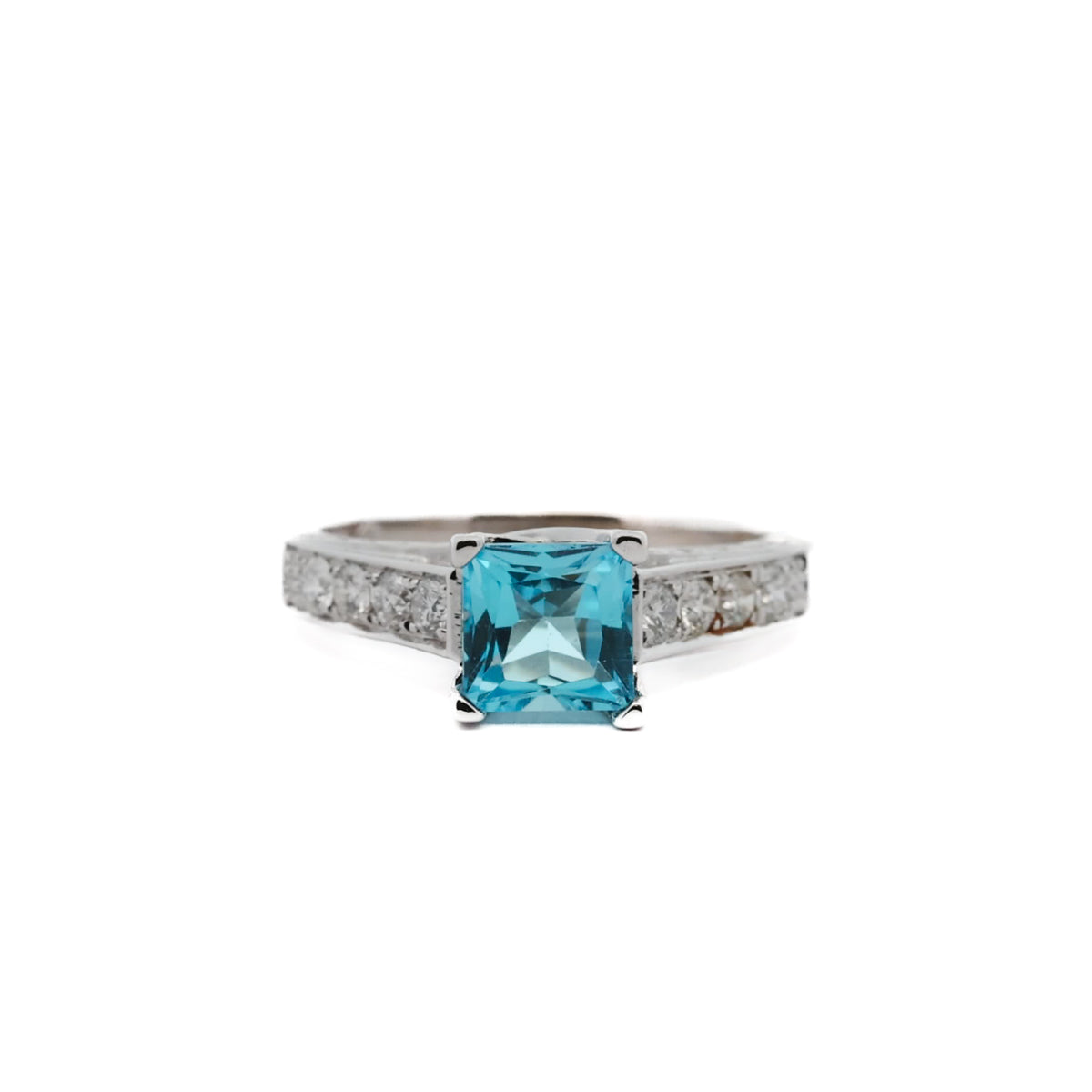Pre-Owned Blue Topaz and Diamond Ring