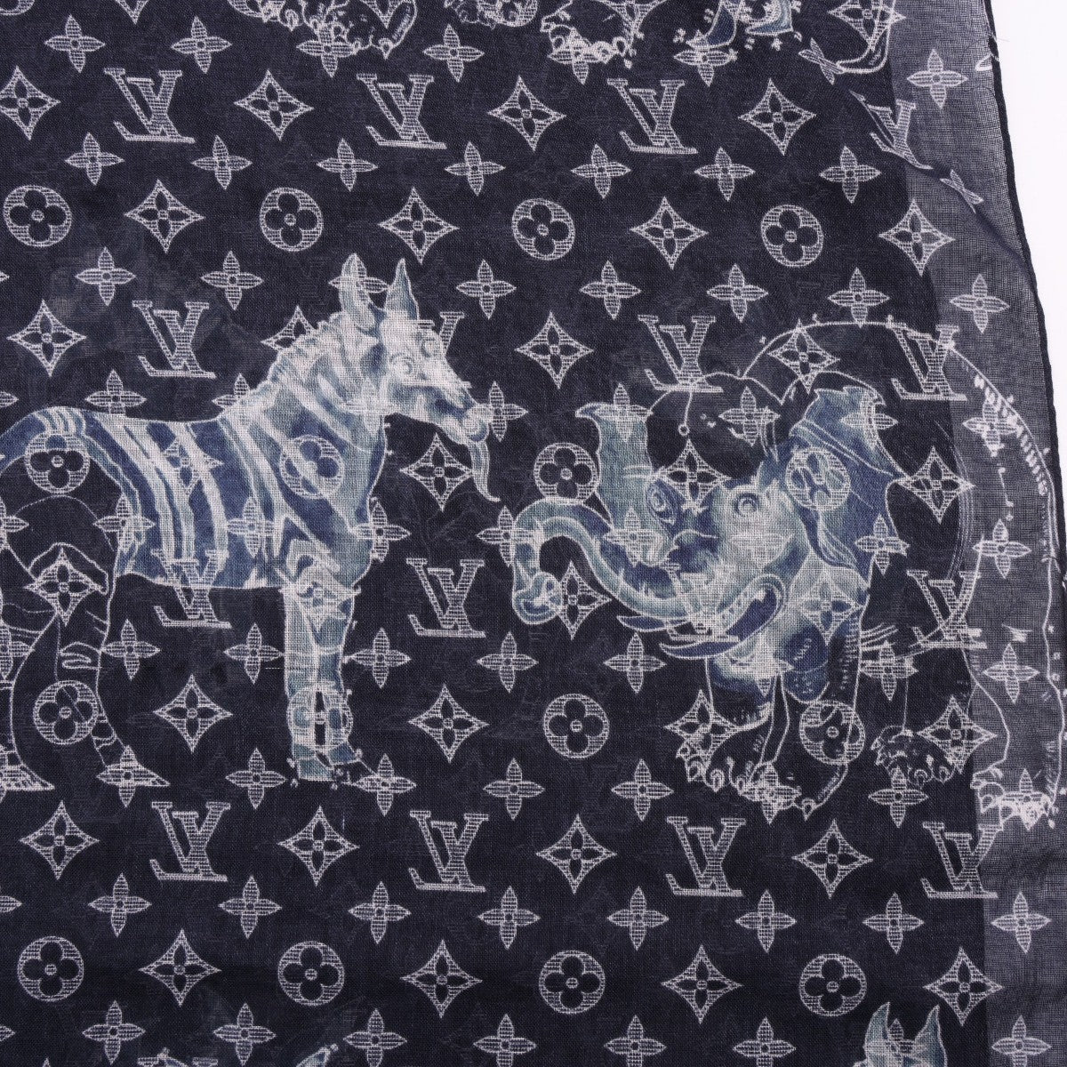 Pre-Owned Louis Vuitton X Chapman Brothers Le Savane Animal Monogram Stole Scarf