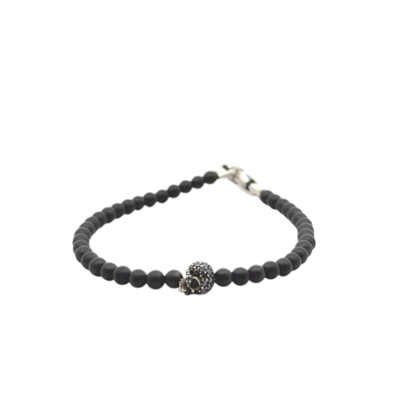 Pre-Owned David Yurman Black Onyx and Diamond Memento Mori Skull