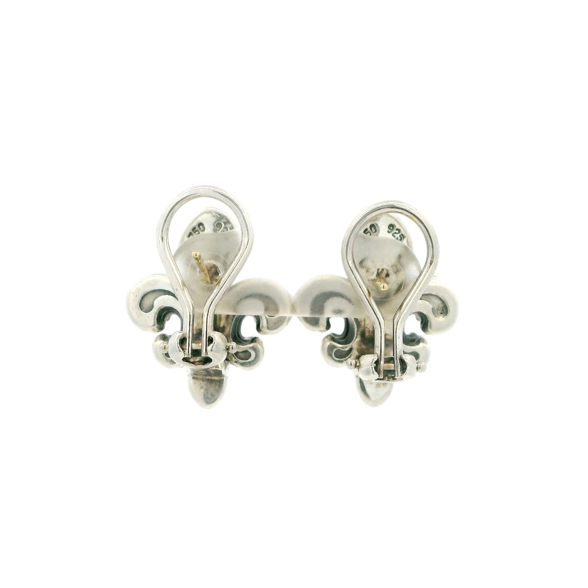 Pre-Owned Lagos Two Tone Fleur De Lis Earrings