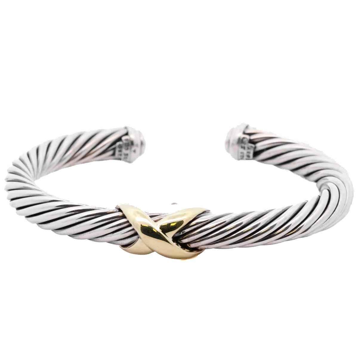 Pre-Owned David Yurman X Classic Cable Station Cuff Bracelet