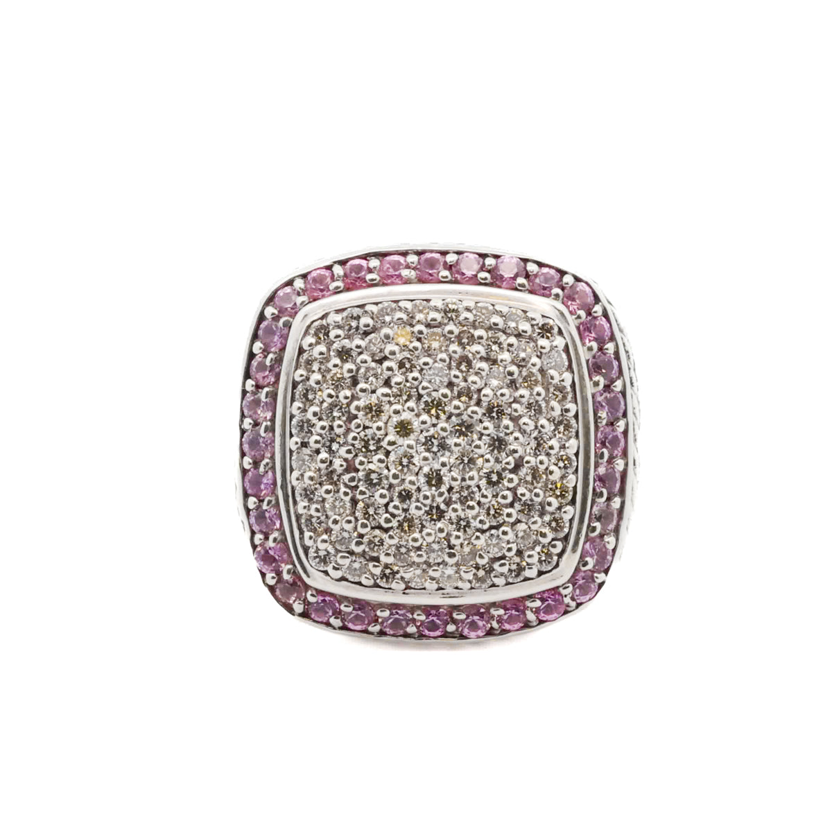 Pre-Owned David Yurman Diamond and Pink Sapphire Albion Pace Ring