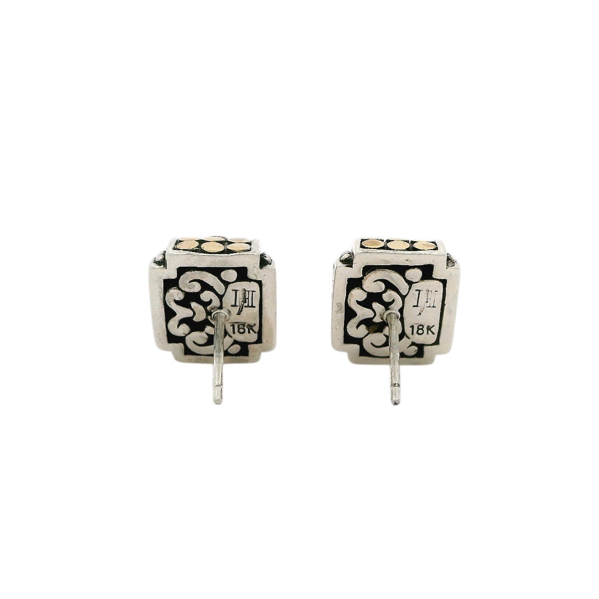 Pre-Owned John Hardy Two Tone Dot Hi-Way Stud Earrings