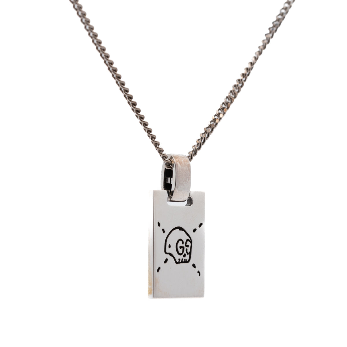 Pre-Owned Gucci Ghost Tag Pendant Necklace