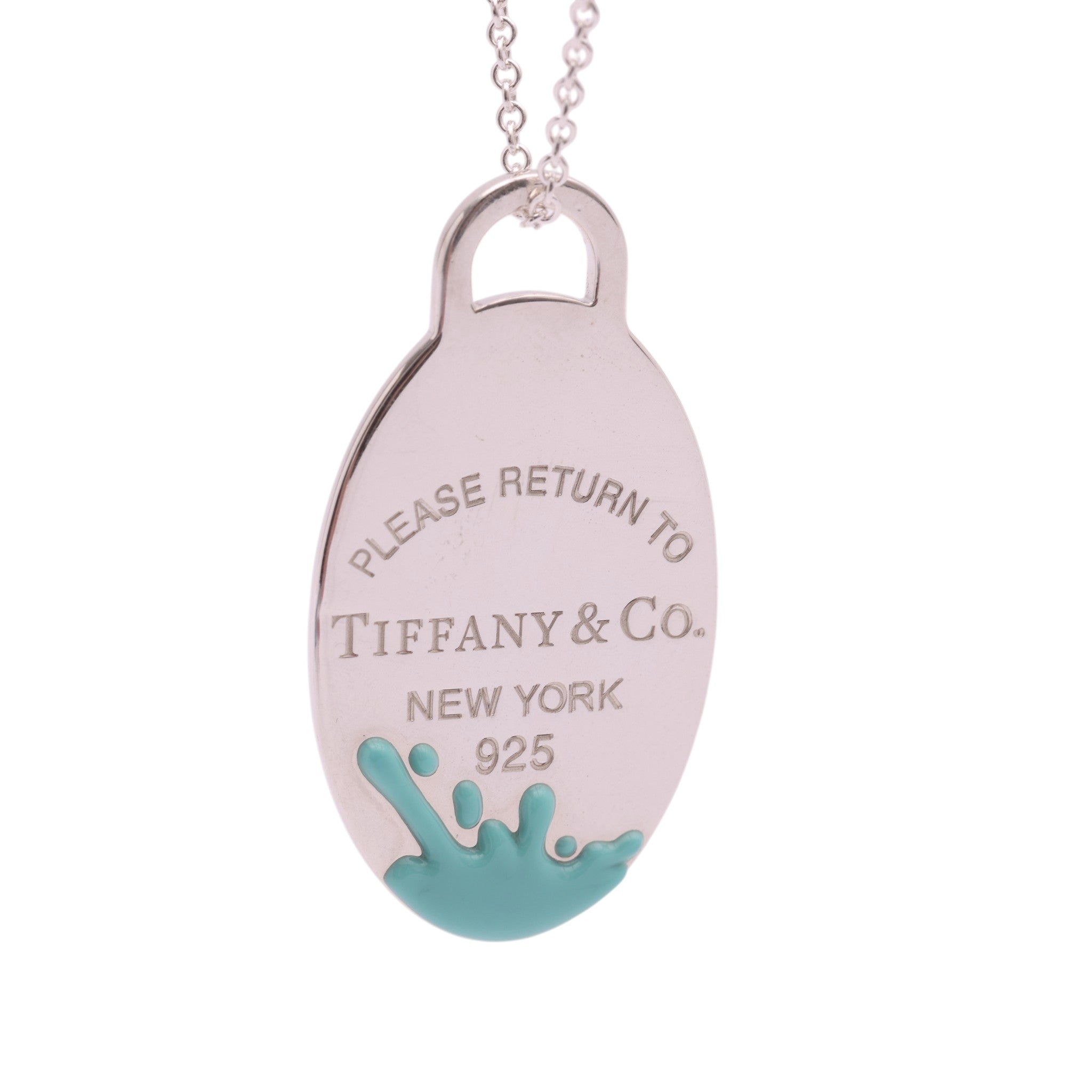 Pre-Owned Tiffany & Co. Return to Tiffany Color Splash Oval Tag Necklace