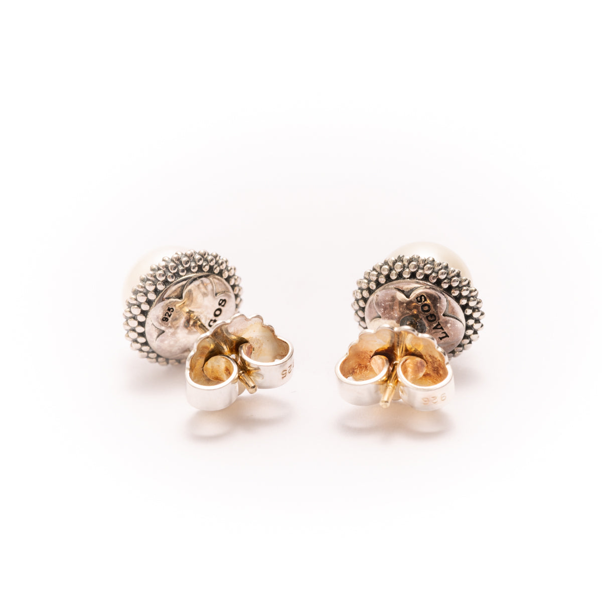 Pre-Owned Lagos Luna Caviar Pearl Stud Earrings