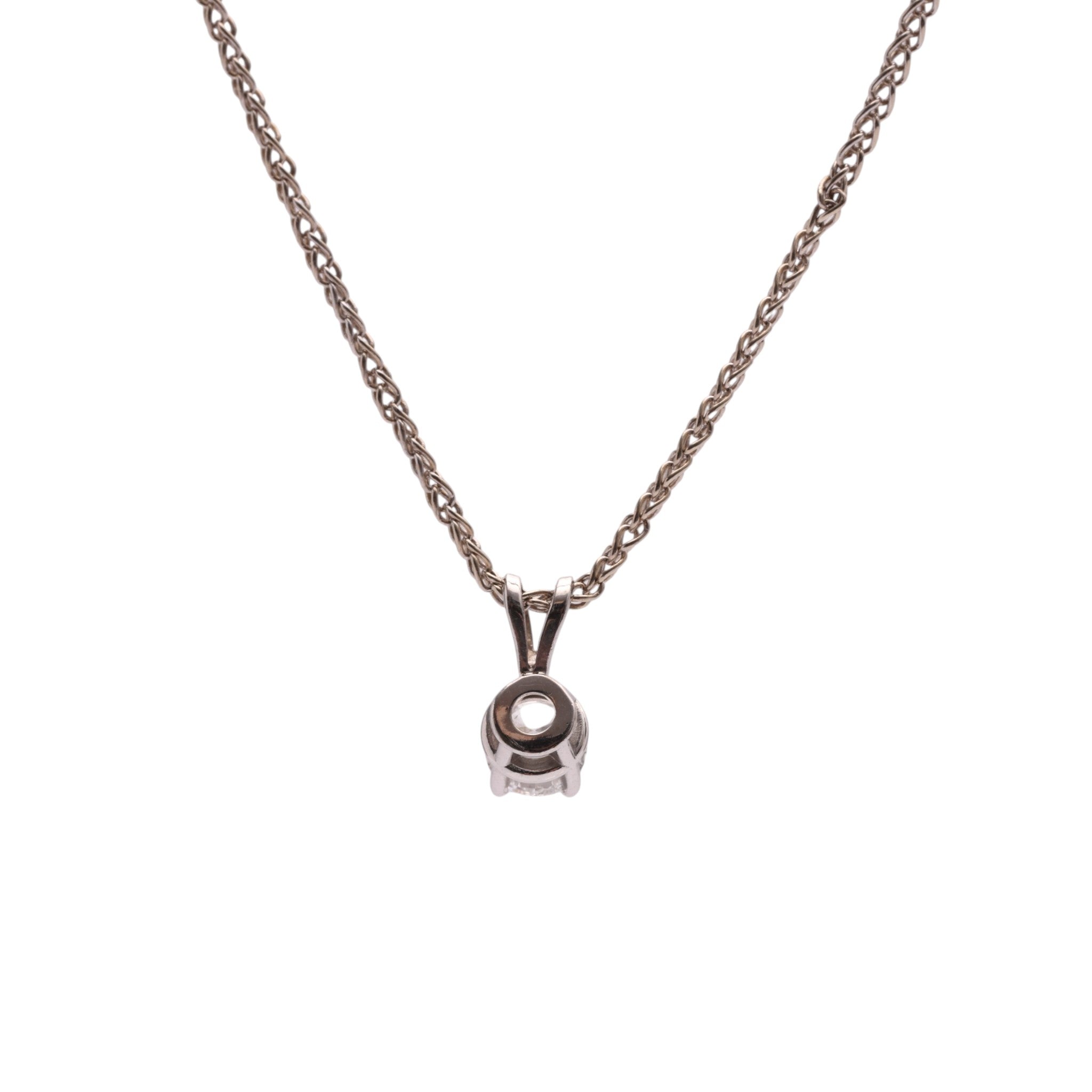 Pre-Owned Shiva Diamond Solitaire Pendant Necklace