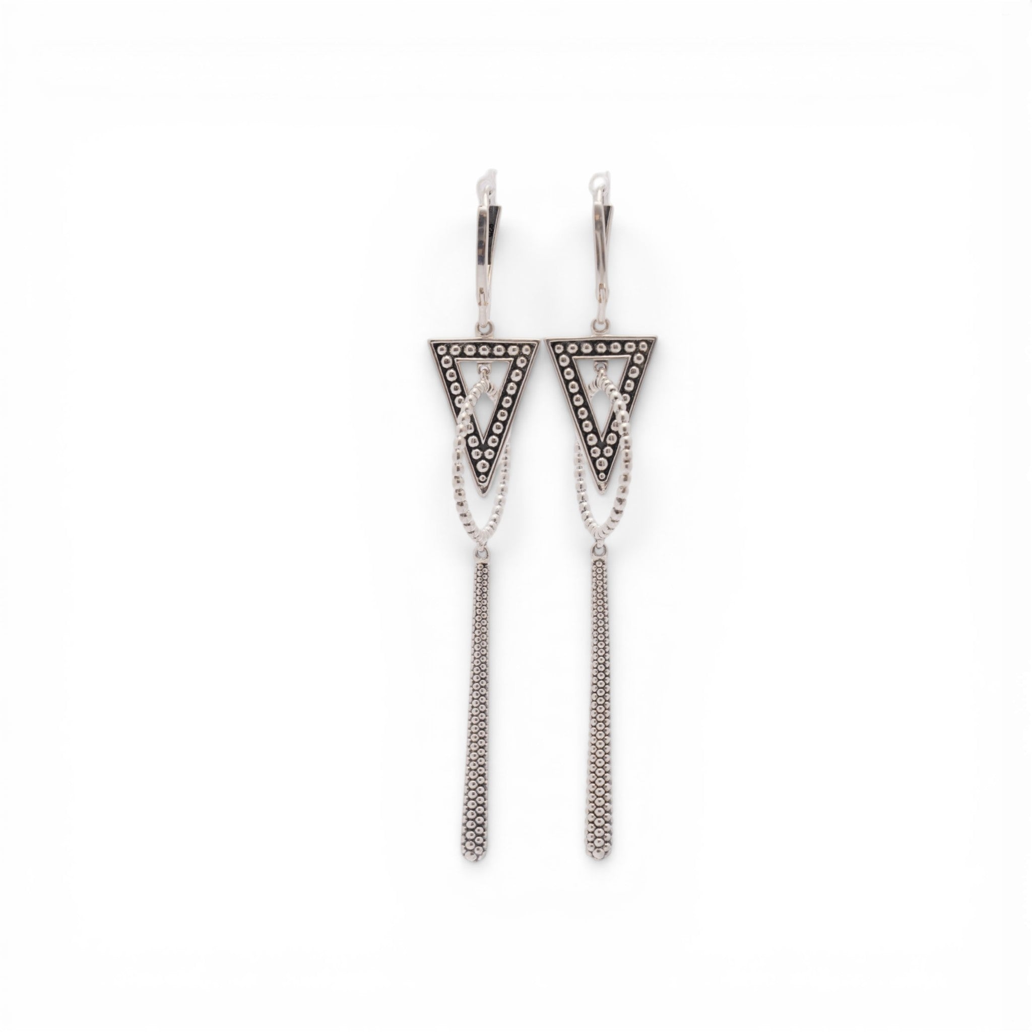 Pre-Owned Lagos Triangle Circle Drop Earrings