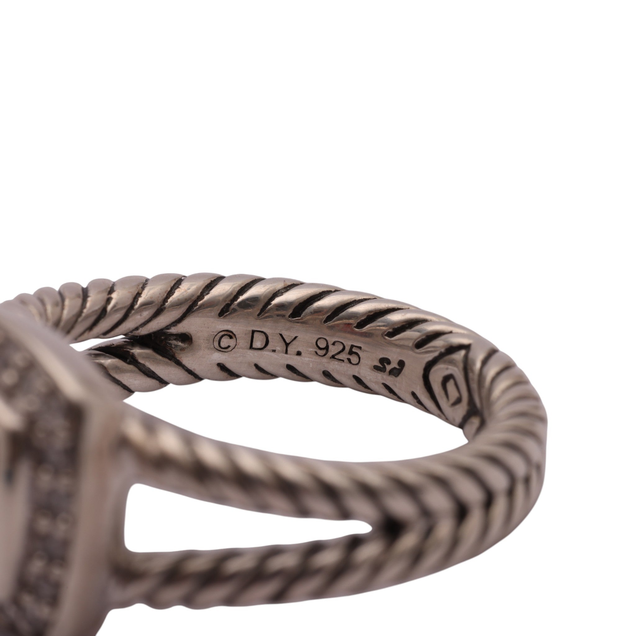 Pre-Owned David Yurman Red Garnet and Diamond Petite Albion Ring