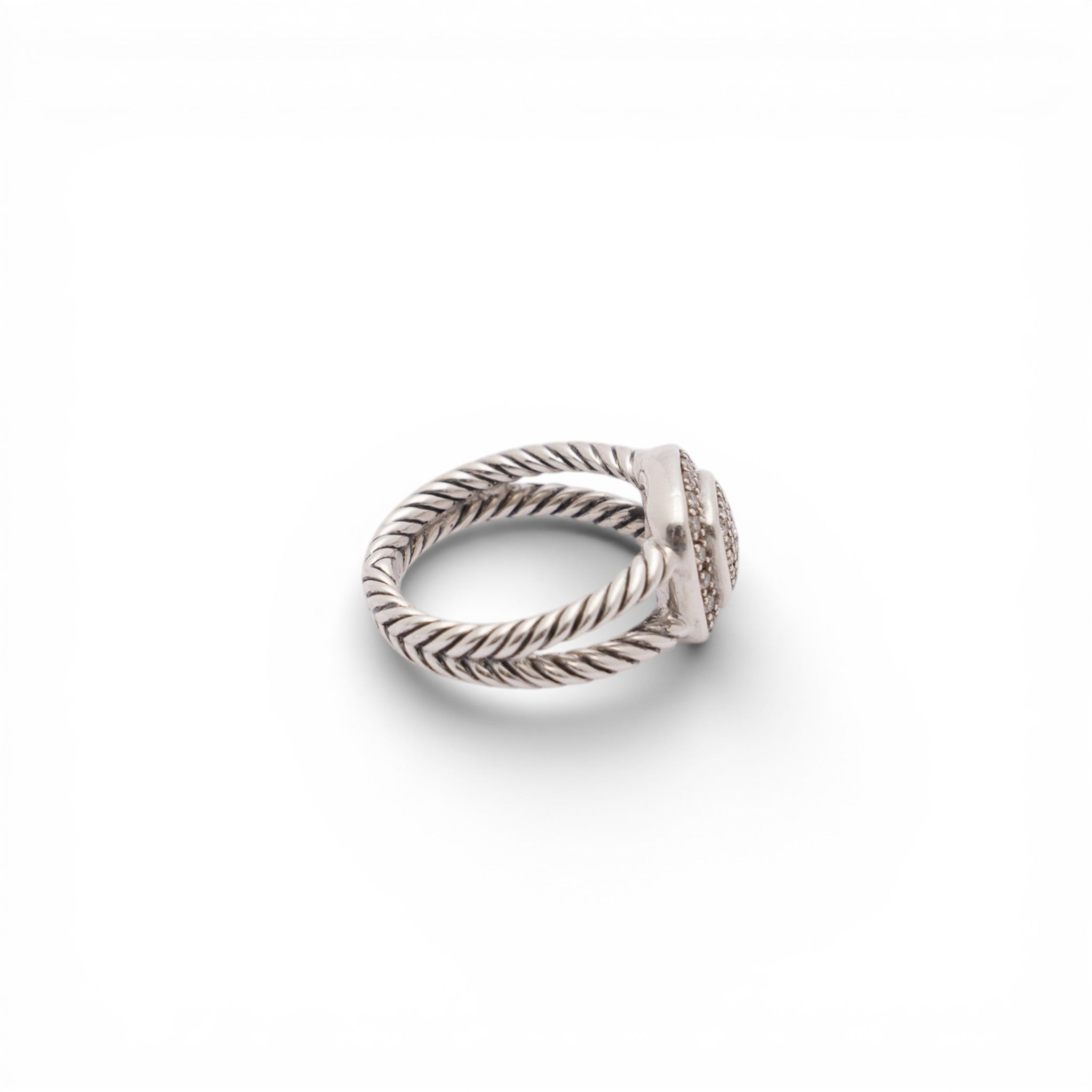 Pre-Owned David Yurman Diamond Petite Albion Ring