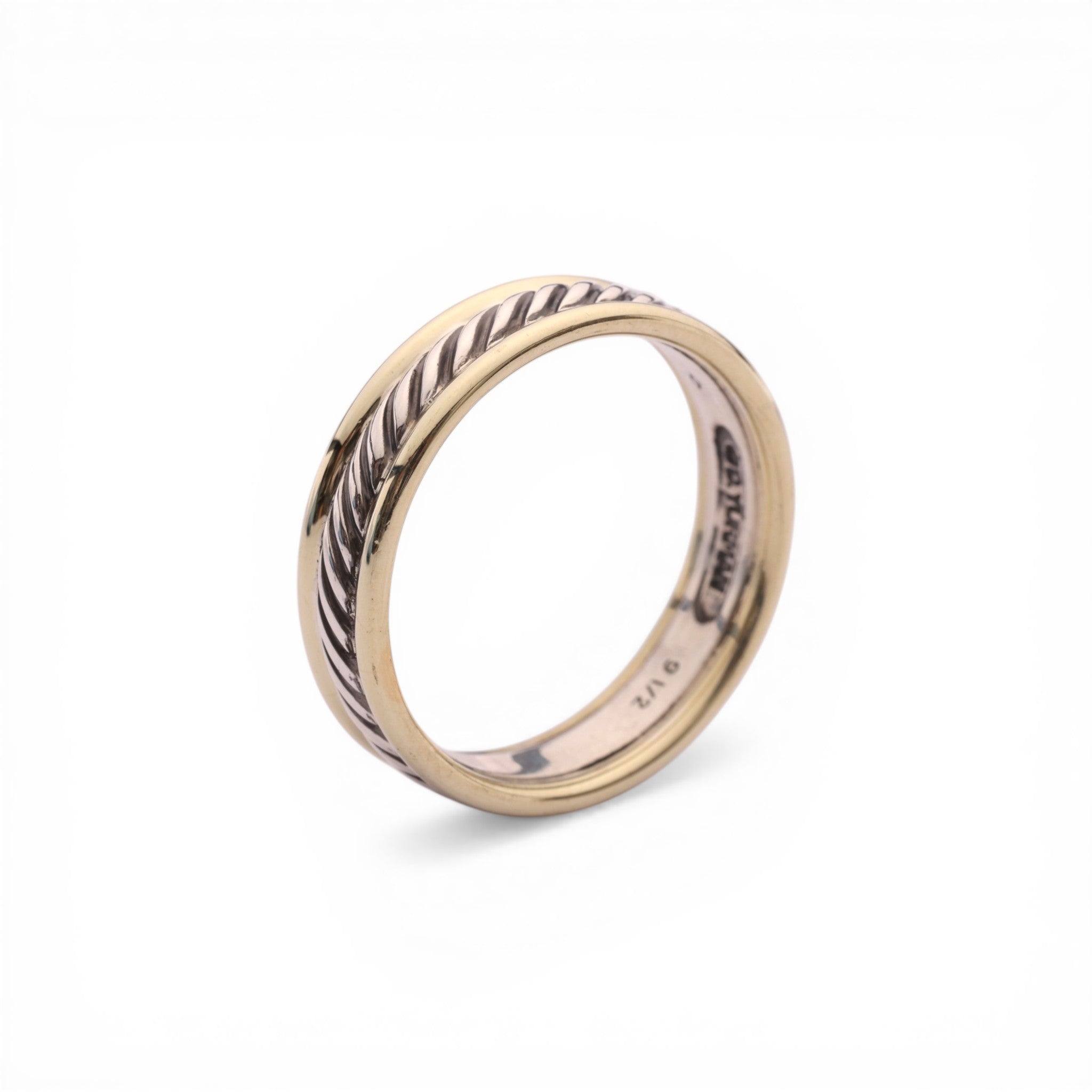 Pre-Owned David Yurman Two Tone Cable Band Ring