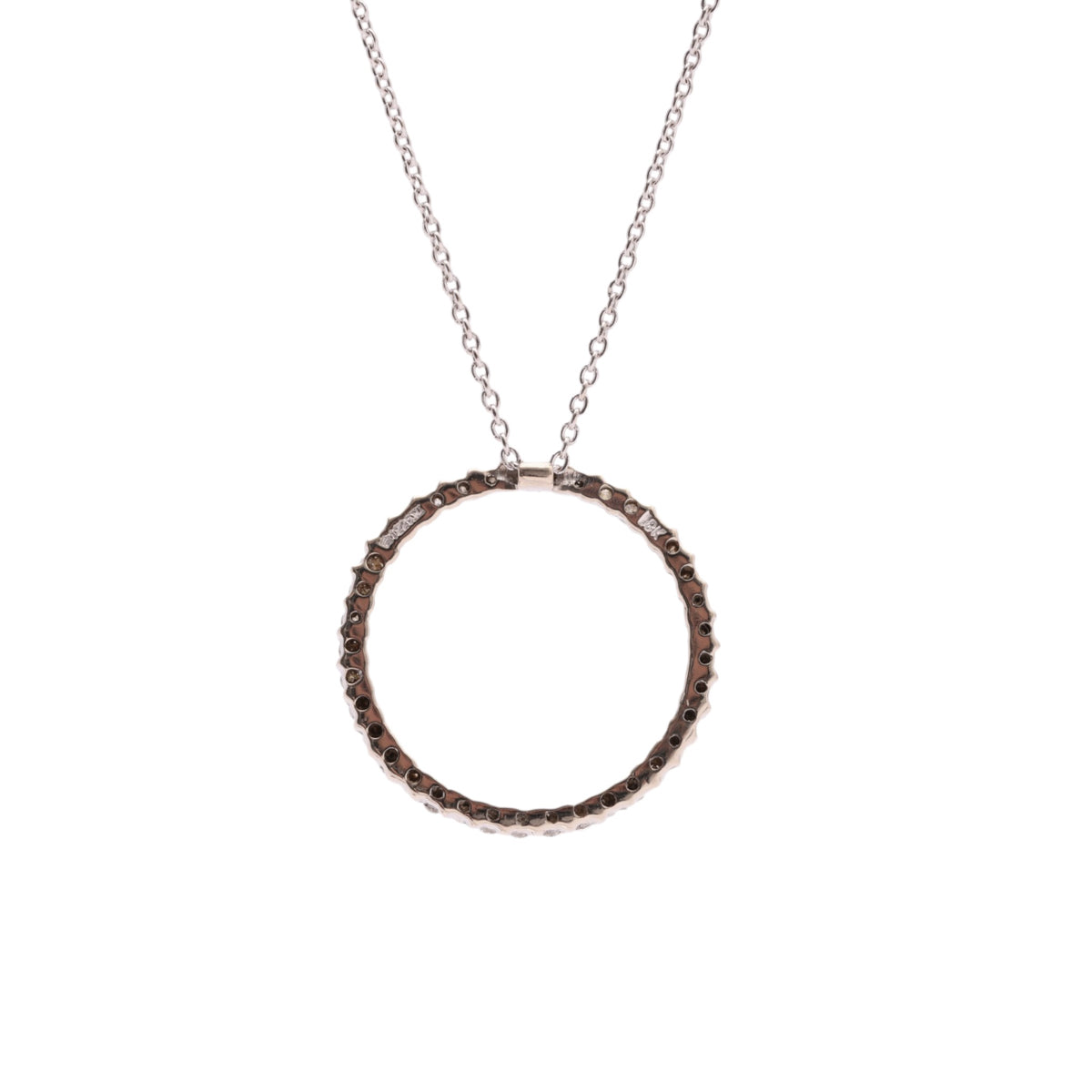 Pre-Owned Diamond Circle Pendant Necklace