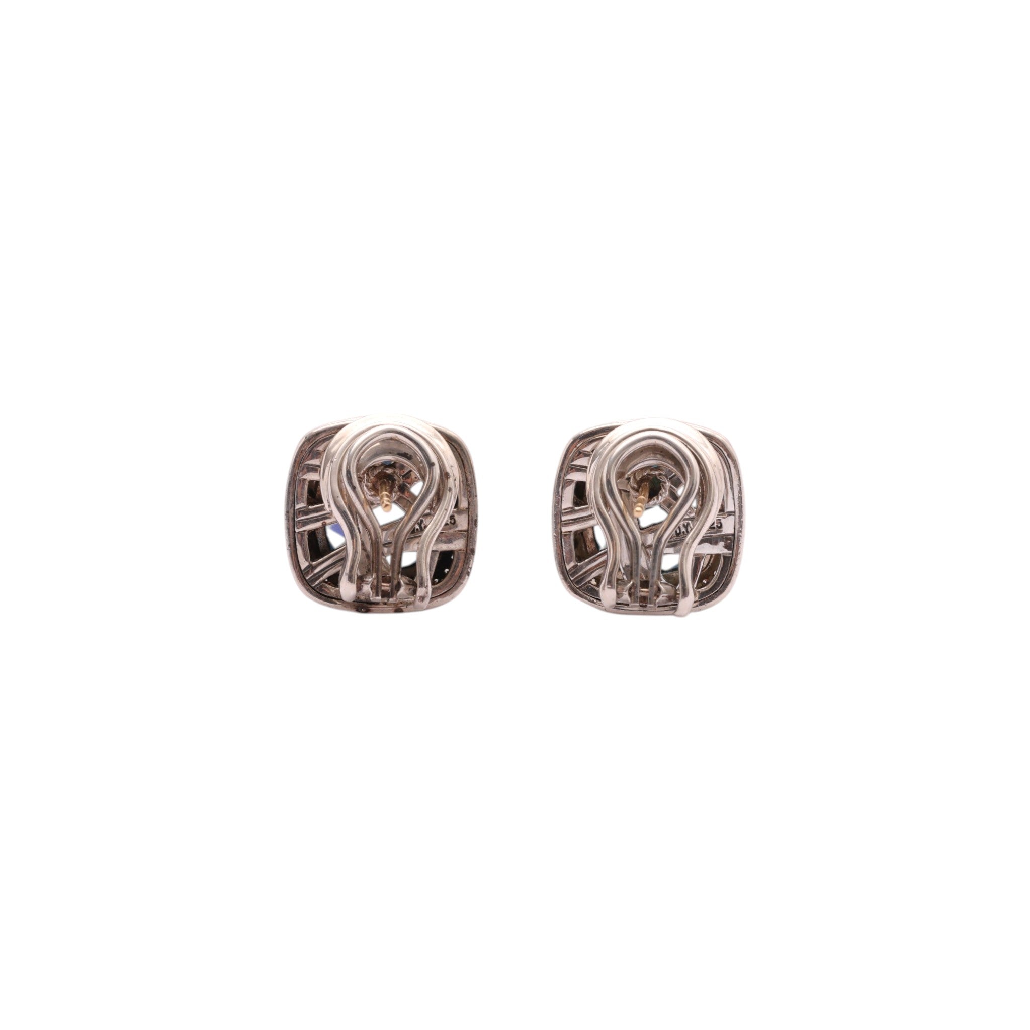 Pre-Owned David Yurman Blue Topaz and Diamond Albion Stud Earrings