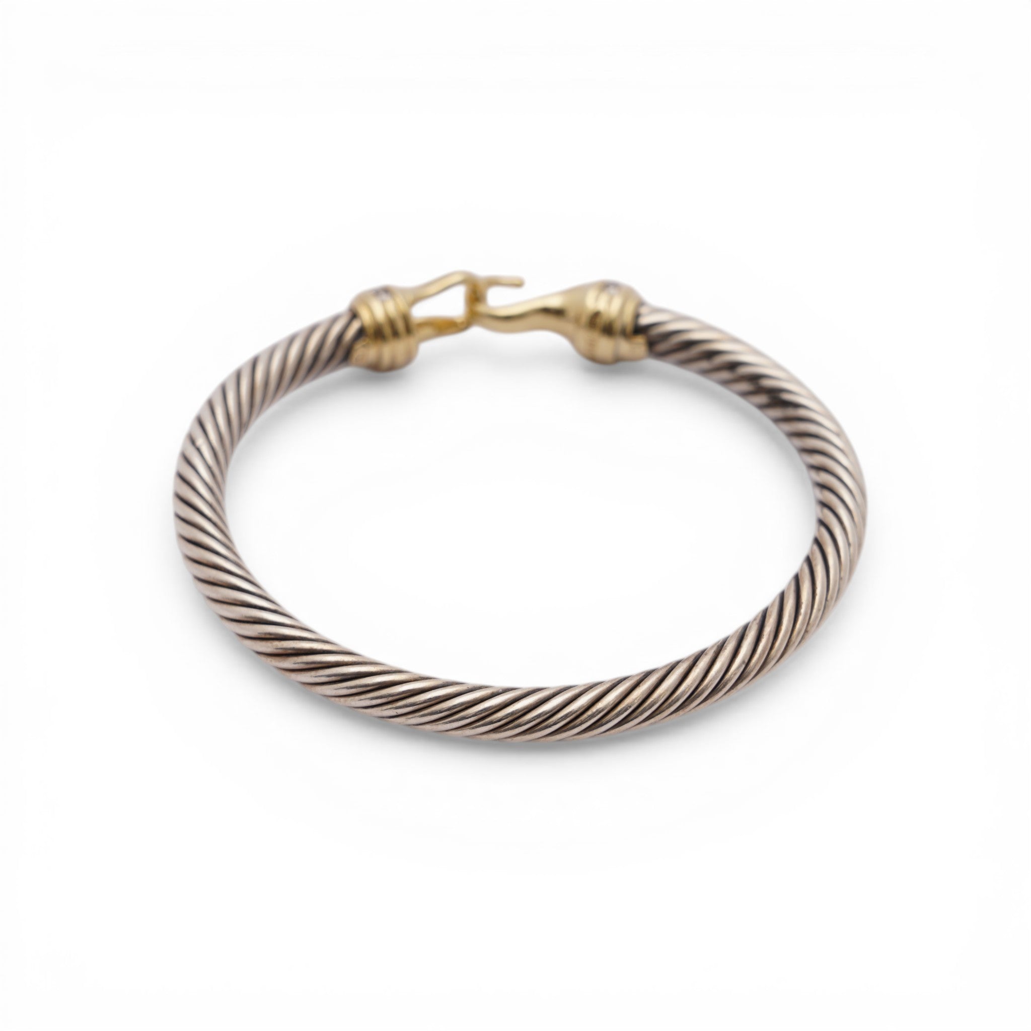 Pre-Owned David Yurman Classic Cable Two Tone Buckle Bracelet