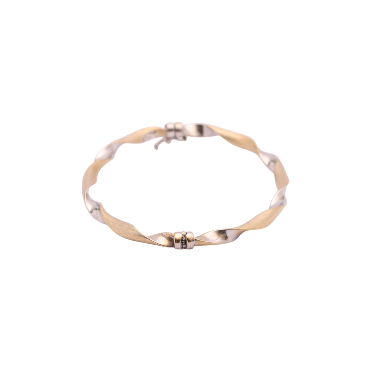 Pre-Owned Two Tone Spiral Bracelet