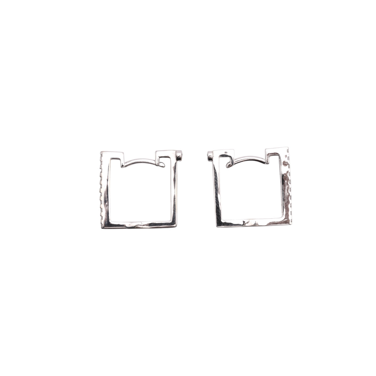 Pre-Owned Roberto Coin Diamond Square Hoop Earrings