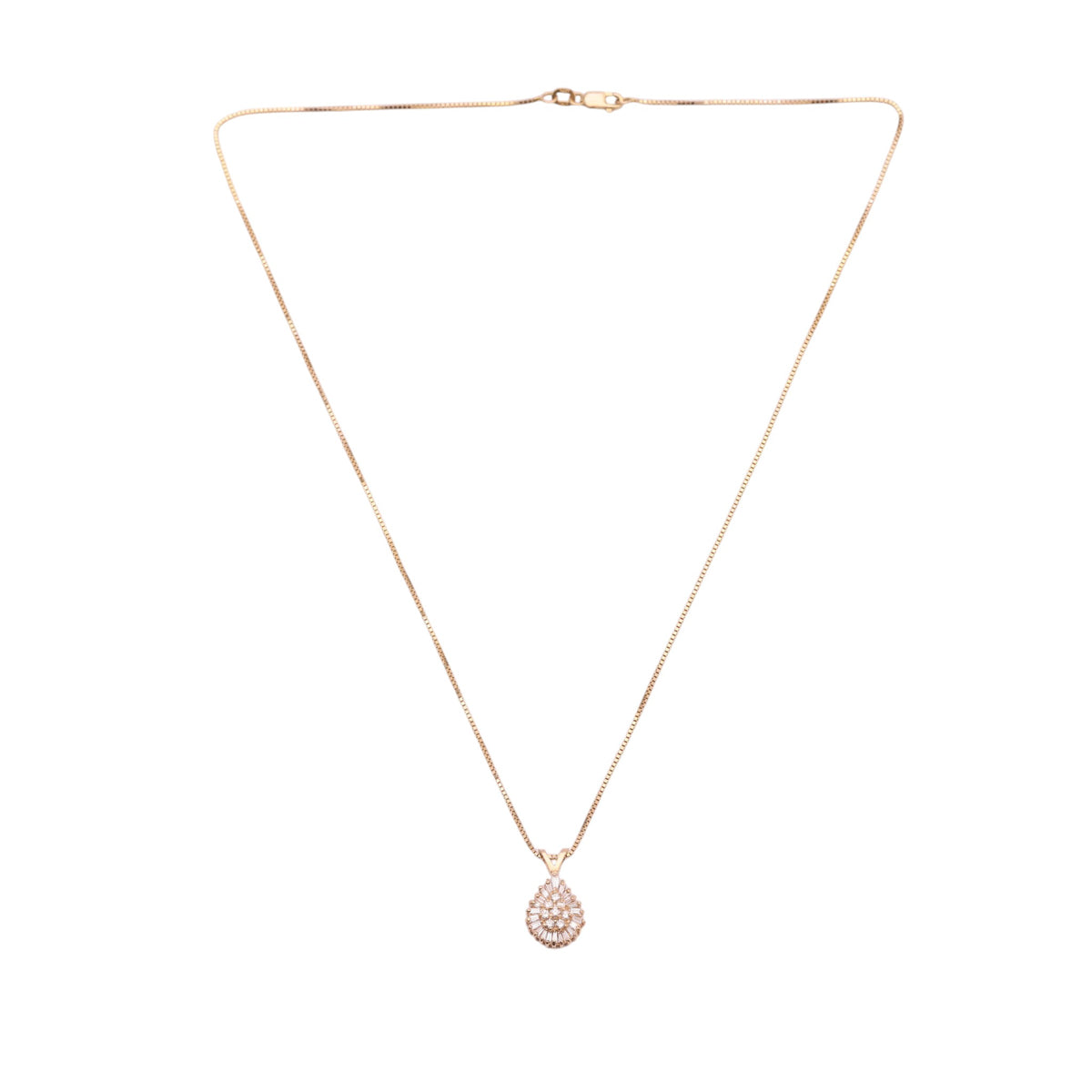 Pre-Owned Diamond Cluster Pendant Necklace