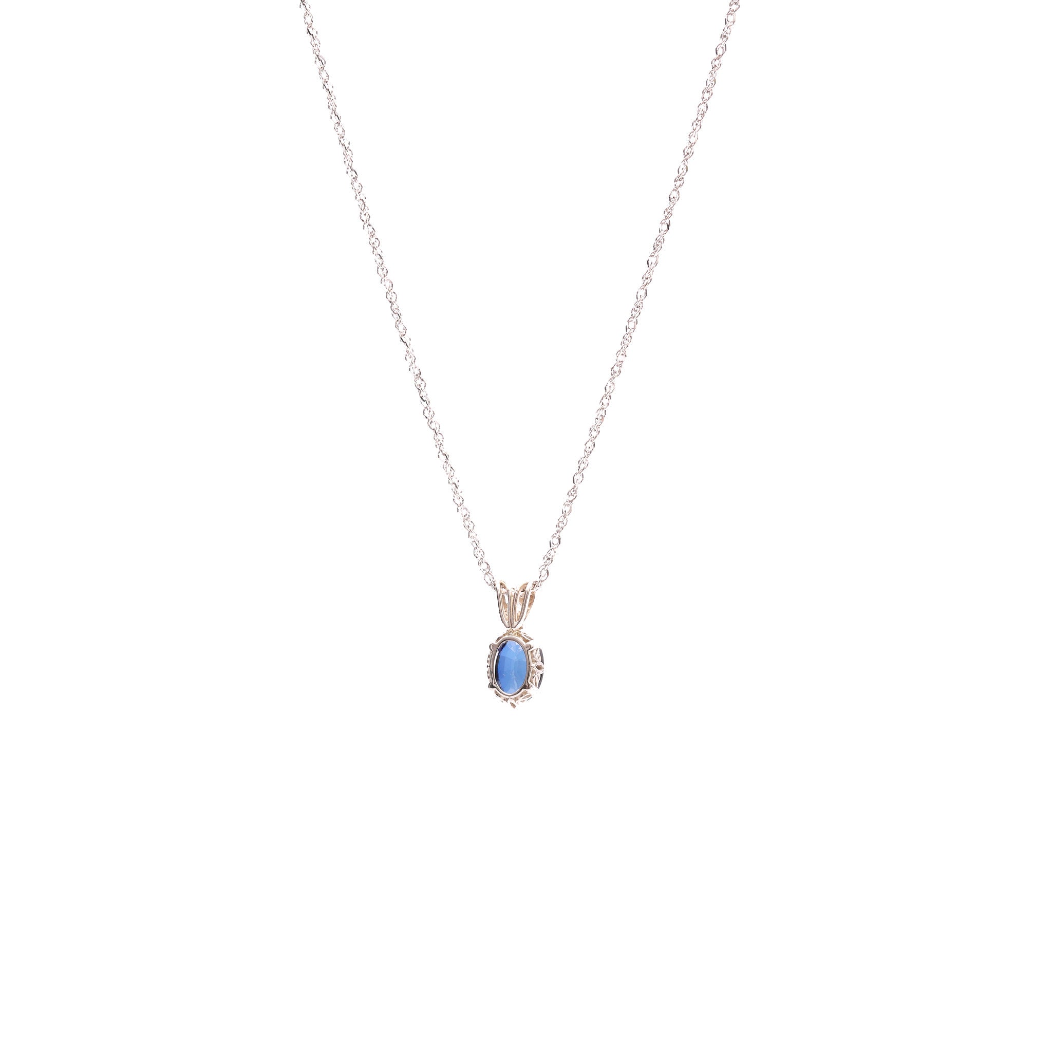 Pre-Owned Sapphire Solitaire Pendant Necklace