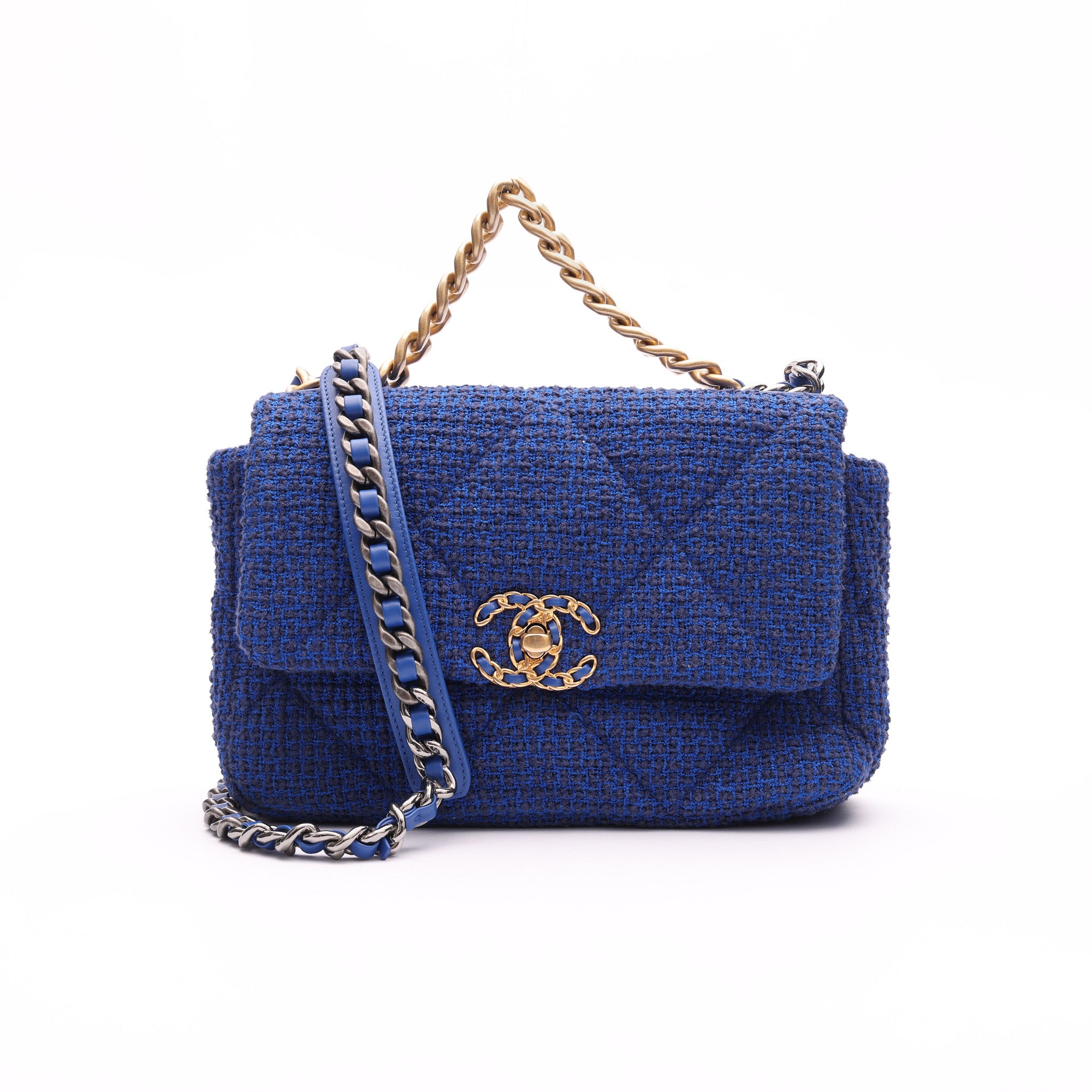 Pre-Owned Chanel 19 Medium Tweed Flap Bag