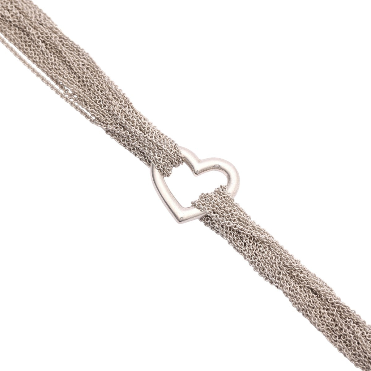 Pre-Owned Tiffany & Co. Open Heart Multi Strand Toggle Bracelet