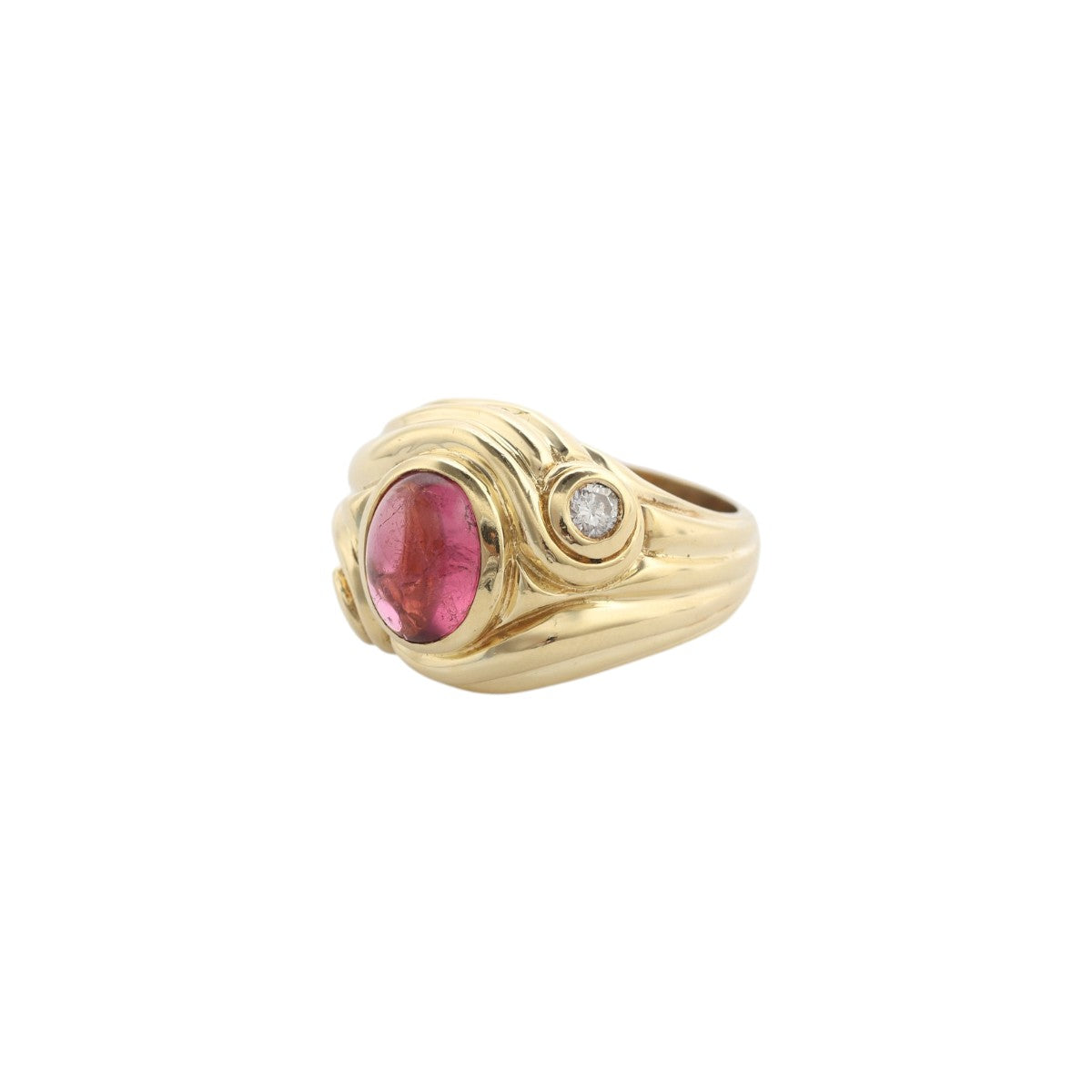 Pre-Owned Jeffrey Stevens Tourmaline and Diamond Swirl Ring