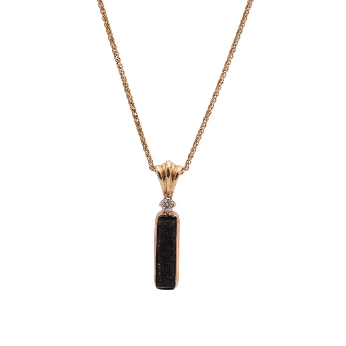 Pre-Owned Druzy Quartz and Diamond Pendant Necklace