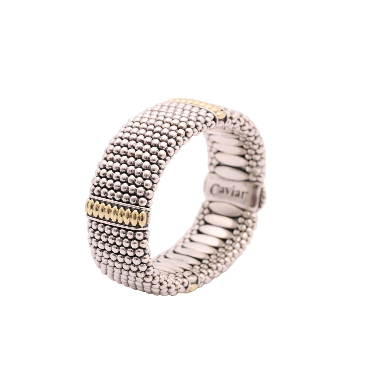 Pre-Owned Lagos Signature Caviar Gold Station Bracelet